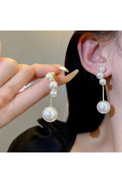 Pelin Aksesuar Ghost Pearl Dangle Earrings