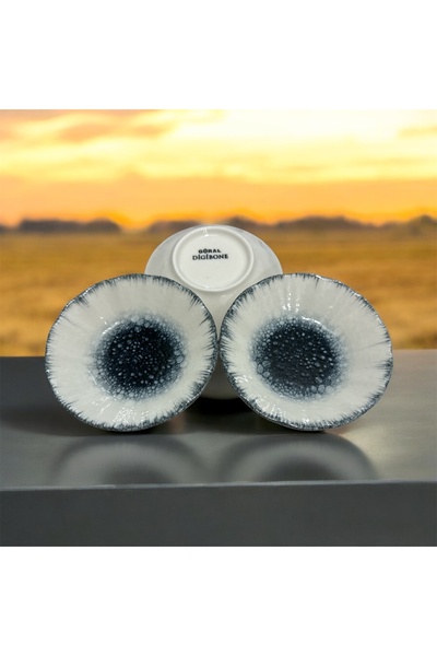 Güral Porselen Volkanit Mavi 10cm Çay Tabak 6’lı