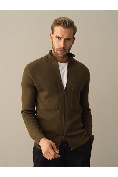 Xint Erkek Haki Oversize Cep Detaylı Hırka