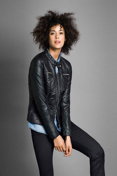 ONLY Изкуствена кожена яке Onlbandit Изкуствена кожена мотоциклетна яке Черно