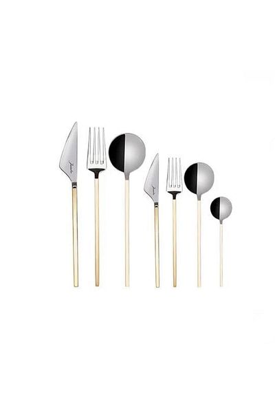 Jumbo 9100 Matte Gold - 84-Piece 12-Person Spoon Knife Set 500.01.01.6054