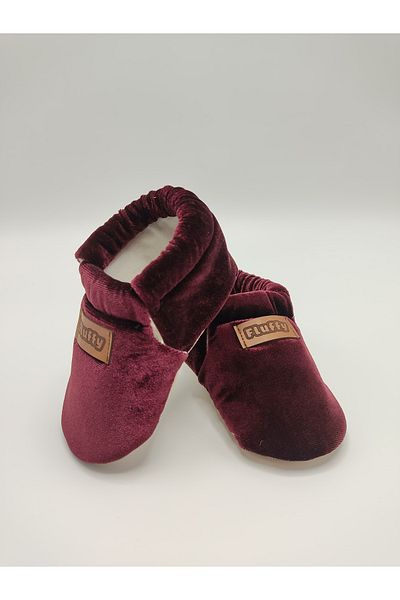 fluffy Baby, Velvet, Elastic, Non-Slip Leather, Pre-Walking Home Shoes