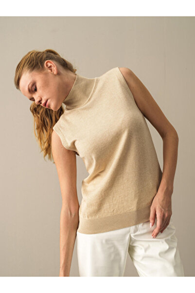 Xint Kadın Bej Regular Fit Basic Kazak