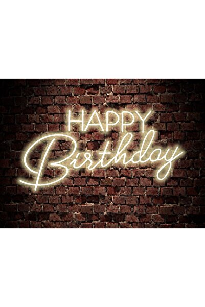 En Güzel Günde Happy Birthday Neon Led Işıklı Yazı 40*65 Cm