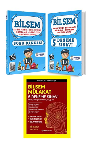 Ardışık Yayıncılık 1. Sınıf Bilsem Mülakat Sınav Seti 2025 3 Kitap