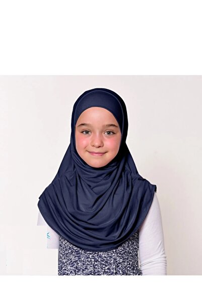 ALLURİNG THE BETTER ONE Kız Çocuk Pratik Başörtü Pamuklu Meryem Model lacivert