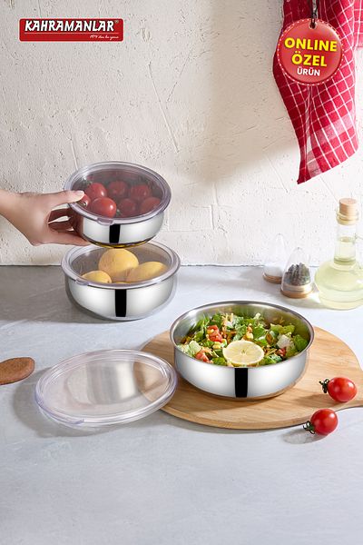 Kahramanlar Chef Box 3-Piece Steel Storage Container 6 Pieces