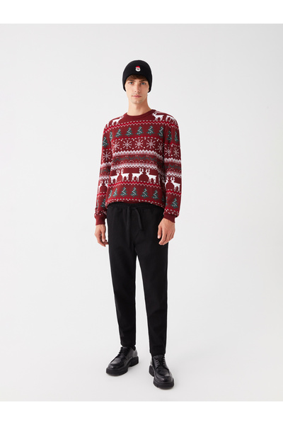 LC Waikiki Strickmütze für Herren mit Neujahrsmotiv