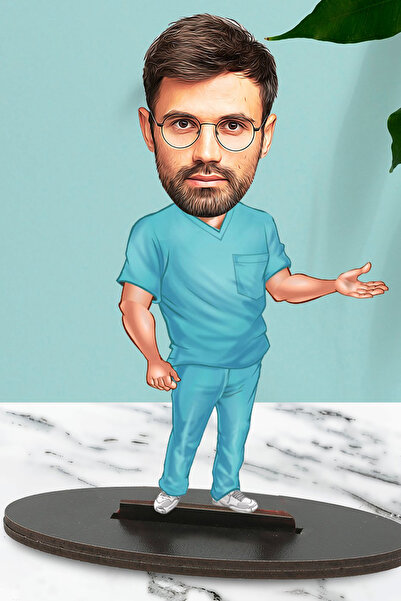 Kişiye Özel Fotoğraflı Doktor Tasarımlı Karikatür Biblo