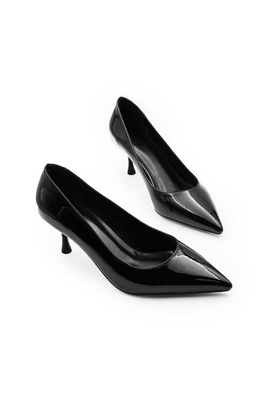 ANTEPSEPETİ Black Patent Leather Heeled Shoes