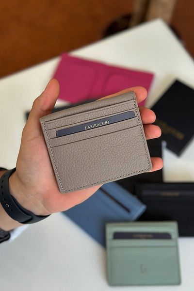 La La'Graccio Paris Поставка за карти La'Graccio Paris Unisex Balia от естествена кожа Матирана норка