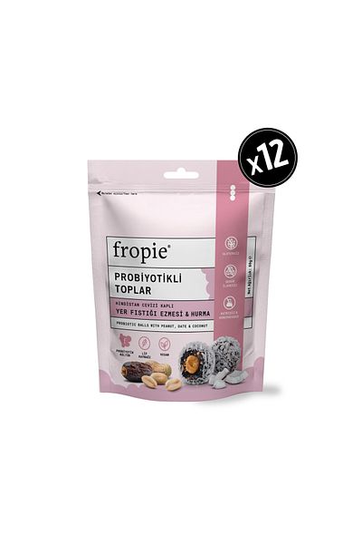 FROPİE Probiotic Fruit Balls - Coconut Coated & Peanut Butter X 12