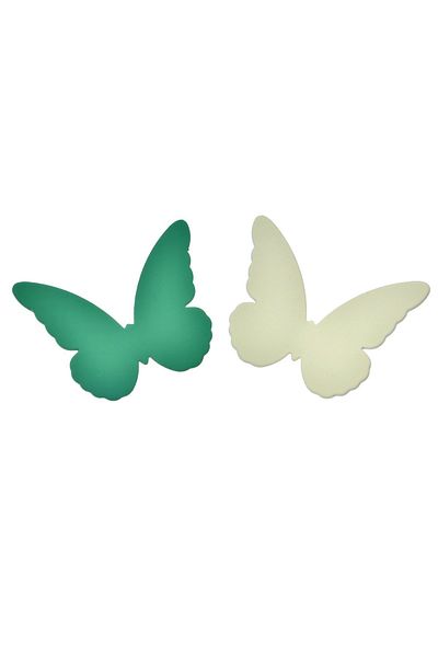 Pelin Aksesuar Green White Butterfly Earrings