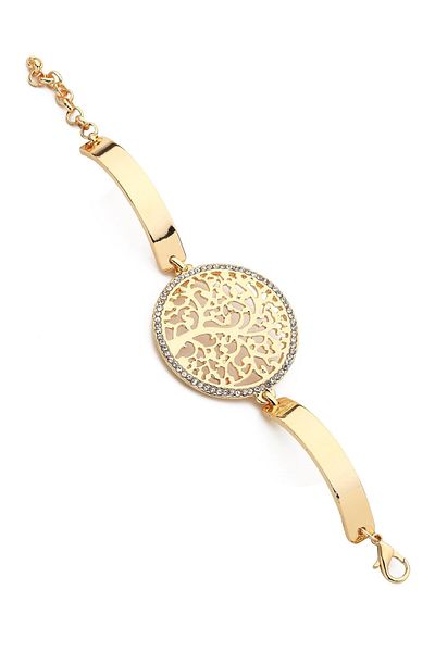 Modex Gold Color Stones Tree of Life Bracelet (18cm)