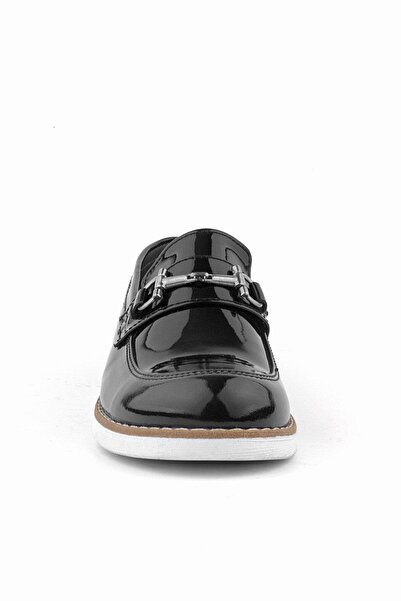 Rakerplus Pantofi clasici pentru copii din piele naturală, din piele neagră