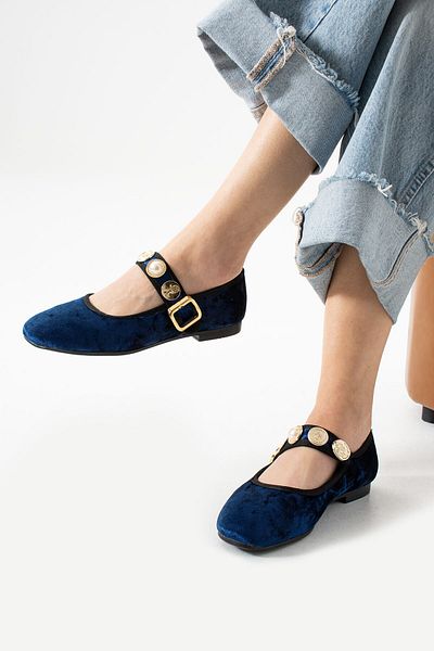Neva'nın Butiği Murfy Velvet accesoriu detaliat talpă plată zilnic balerini damă
