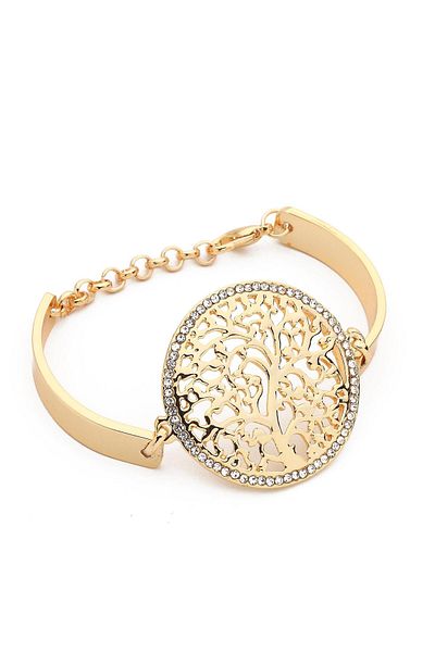 Modex Gold Color Stones Tree of Life Bracelet (18cm)