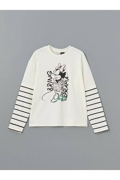 LC Waikiki Crew Neck Minnie Mouse Printed Girl's T-Shirt