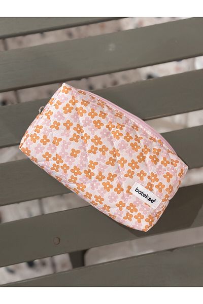 Batekso Orange Flower Patterned Pencil Bag