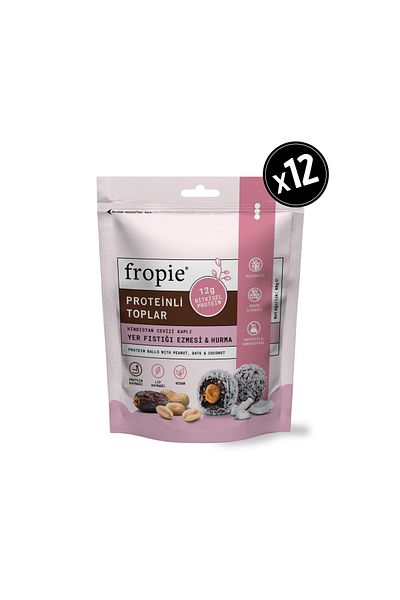 FROPİE Protein Fruit Balls - Coconut Coated & Peanut Butter X 12
