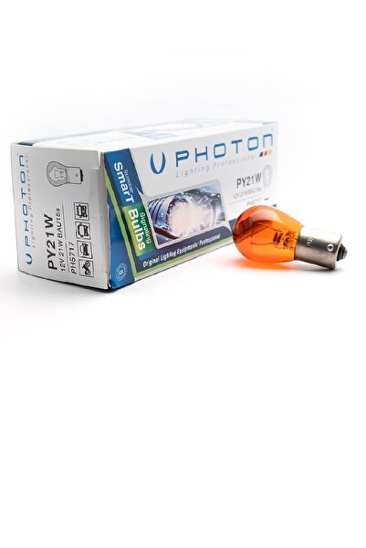 Photon SİNYAL AMPULÜ PY21W 12V 93 AMBER ŞAŞI TIRNAK 10 ADET