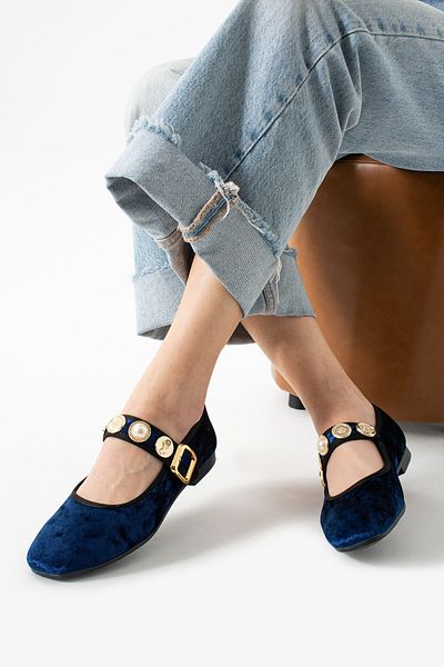 Neva'nın Butiği Murfy Velvet accesoriu detaliat talpă plată zilnic balerini damă