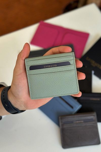 La La'Graccio Paris Suport card unisex Balia din piele naturală La'graccio Paris, mentă mat