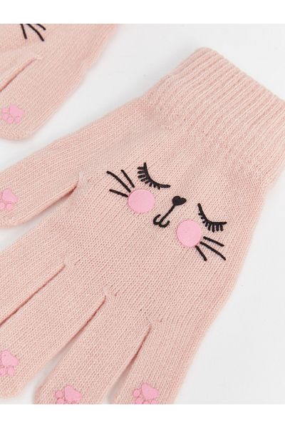 LC Waikiki Kaninchen bedruckte Mädchenhandschuhe im 2er-Pack