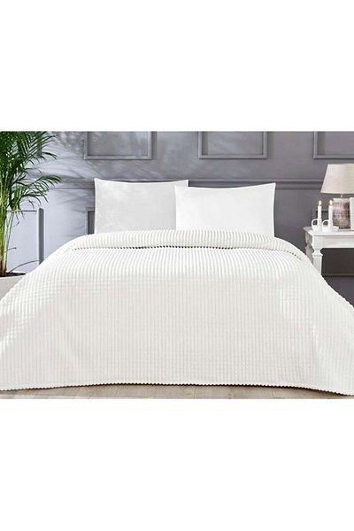 Özdilek Özdilek Modern Line Single Blanket Set (150X220) - Pyramid Bone