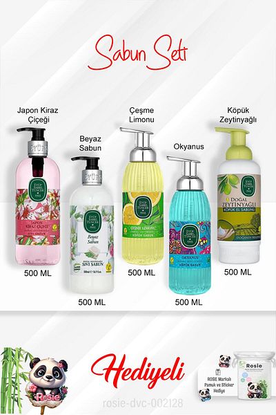 Eyüp Sabri Tuncer 500ml Fountain Lemon - Ocean, Japanese Cherry Blossom, White Soap, Olive Oil and Rosie