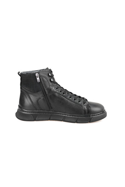 Desa Axel Siyah Erkek Fermuarlı Deri Bot