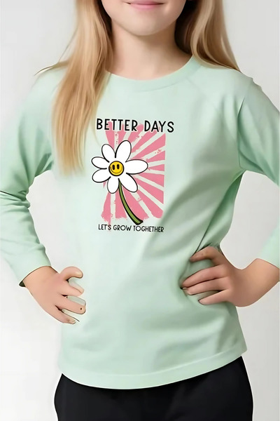 panios kids 3'lü Better-Focus-Chill Baskılı Kız Çocuk Eşofman Takımı