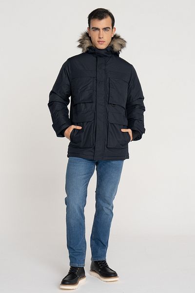 Jack & Jones Мъжка ветроустойчива парка с качулка от изкуствена кожа - Star