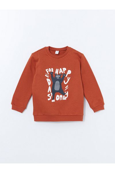 LC Waikiki Crew Neck Printed Boys Sweatshirt and Sweatpants Bottom Set of 2