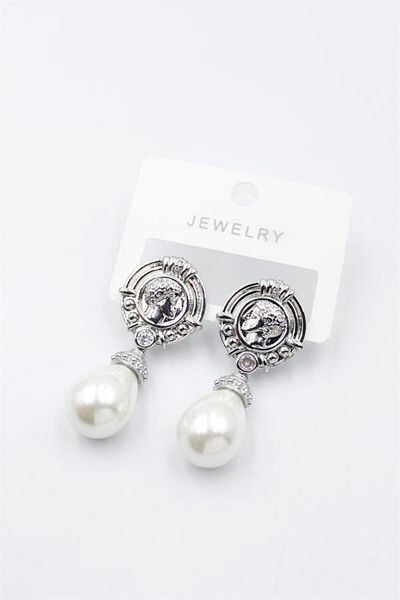 MENESSA Medallion Pearl Earrings - Silver