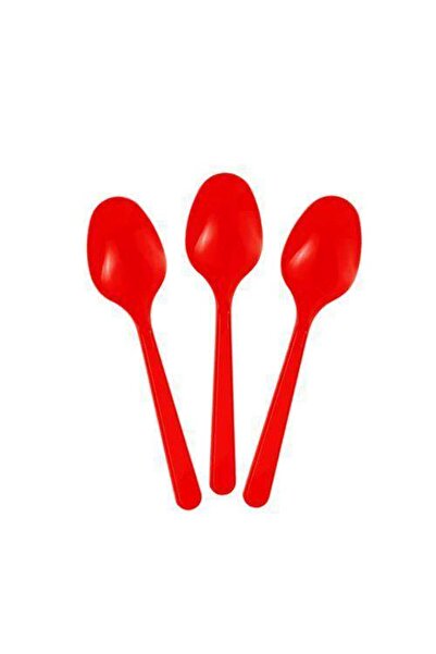 Parti Dükkanım ملعقة بلاستيك حمراء فاخرة (25 قطعة)