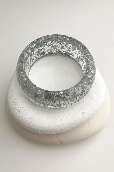 Modex Gray Gilt Detailed Handcuff Bracelet (6.5cm)