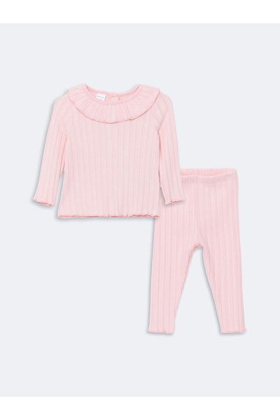LC Waikiki Crew Neck Baby Girl Blouse and Leggings 2 Pieces Set