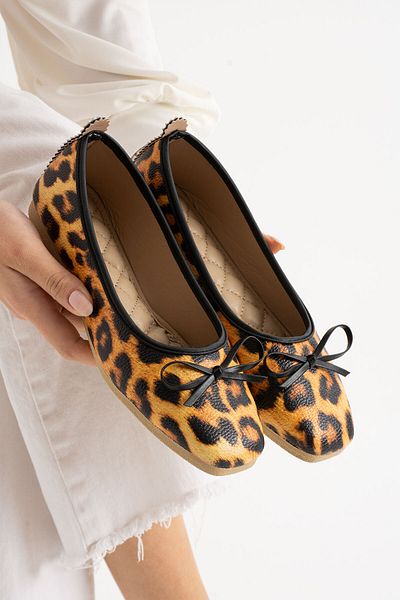 MÜJERİL'S Balerina Felix Trend Bow pentru femei Balerina leopard