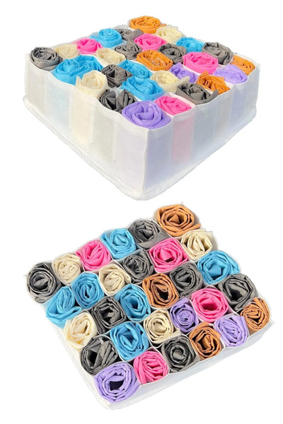 zvenn 30 Compartment Drawer Honeycomb Organizer & Organizer Pocket Laundry So...