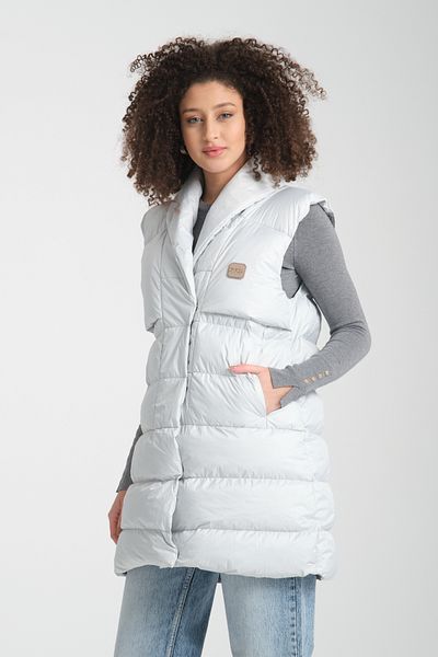G-FOX Women's Relaxed Fit down Vest - Snap Closure, No Hood, Double Pocket Design 8830