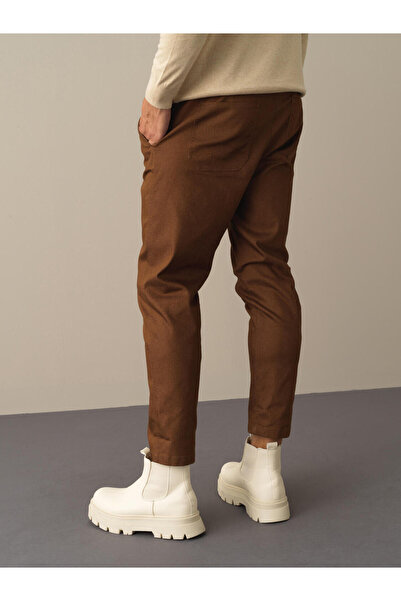 Xint Erkek Camel Pamuk Dokulu Regular Fit Pantolon