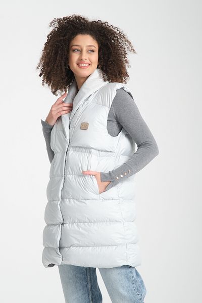 G-FOX Women's Relaxed Fit down Vest - Snap Closure, No Hood, Double Pocket Design 8830