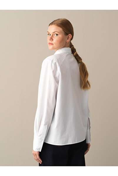 Xint Kadın Beyaz Pamuk Dokulu Regular Fit Vatkalı