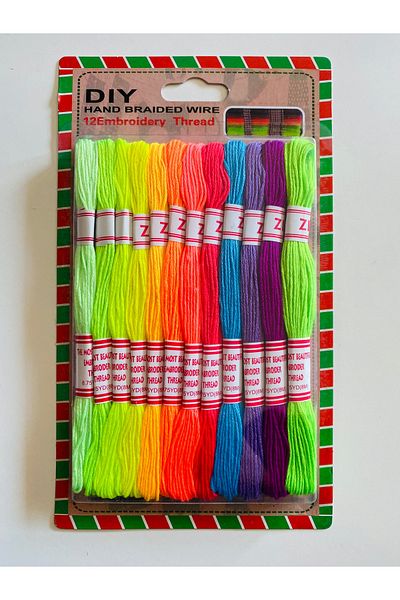 Belomia Home Collection 12 Colors Model 003 Muline Thread Set - Etamine, Cross Stitch and Cotton Embroidery Threads