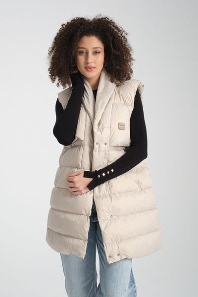 G-FOX Women's Relaxed Fit down Vest - Snap Closure, No Hood, Double Pocket Design 8830