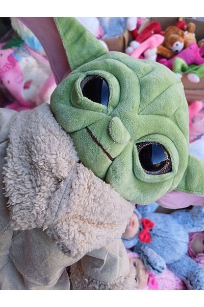 OYUNCAKSAHİLİ Baby Yoda Star Wars Furry Fabric Grogu Baby Yoda Figure Plush 35cm Toy A Quality