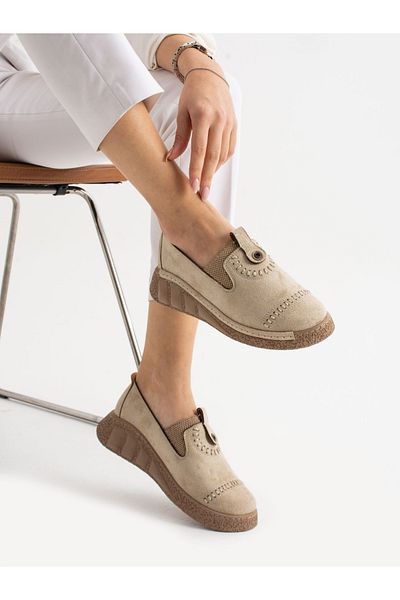 Alemdar Shoes Γυναικείο Loafer ORBIT Κρέμα Σουέτ