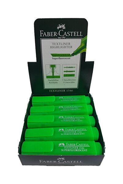 Faber Castell F.C. Fosforlu Kalem Şeffaf Gövde Yeşil 10'l U