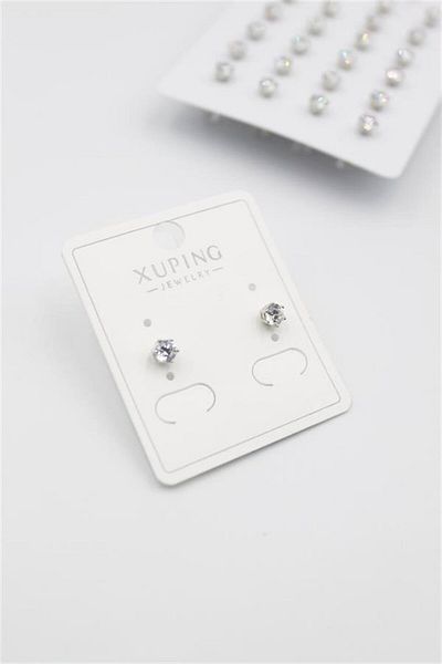 MENESSA Small Size Zircon Stone Solitaire Earrings - Silver